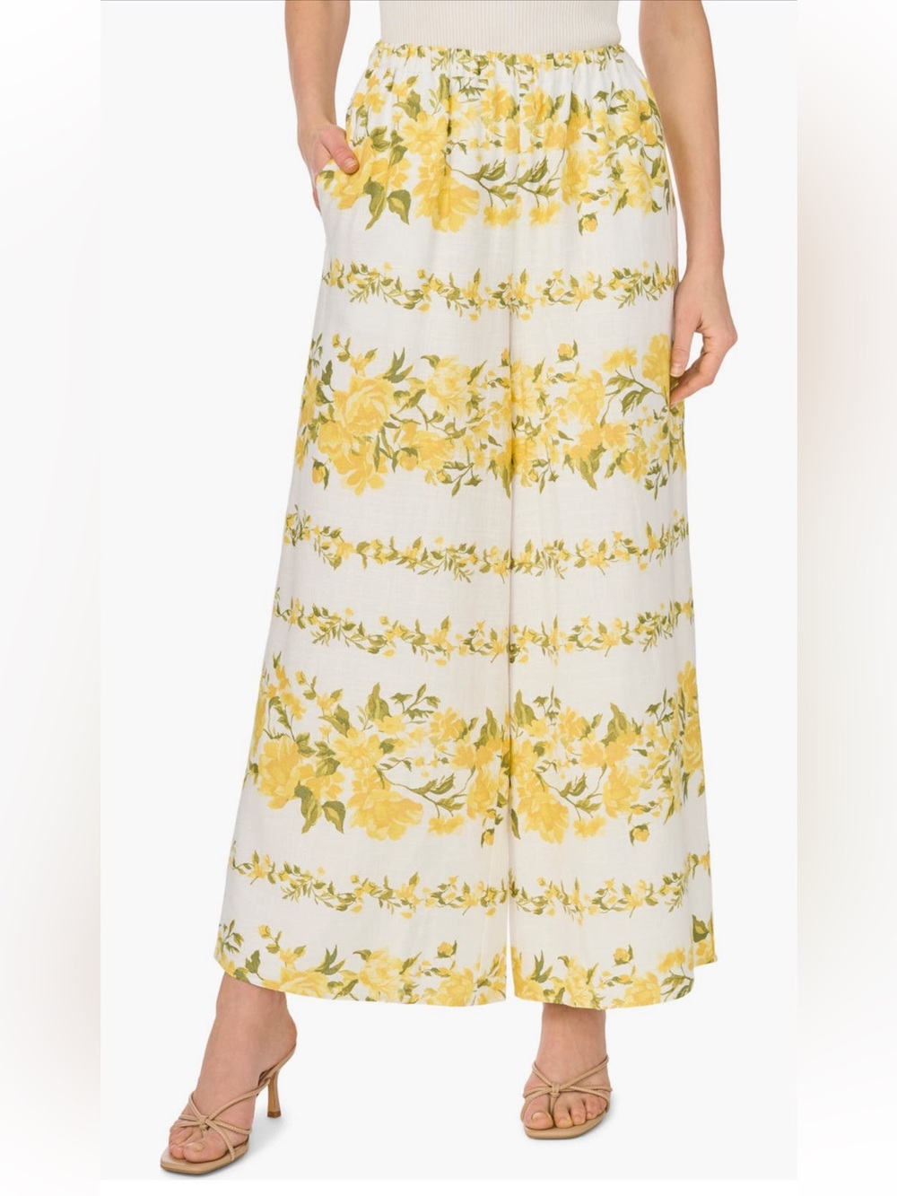 Ted Baker Women’s Wide Leg Linen Lined Pants Color Ultra White XS